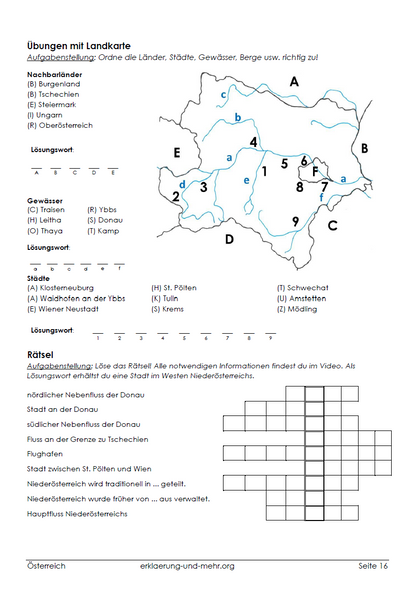 Arbeitsheft - Österreich (40-seitiges PDF)