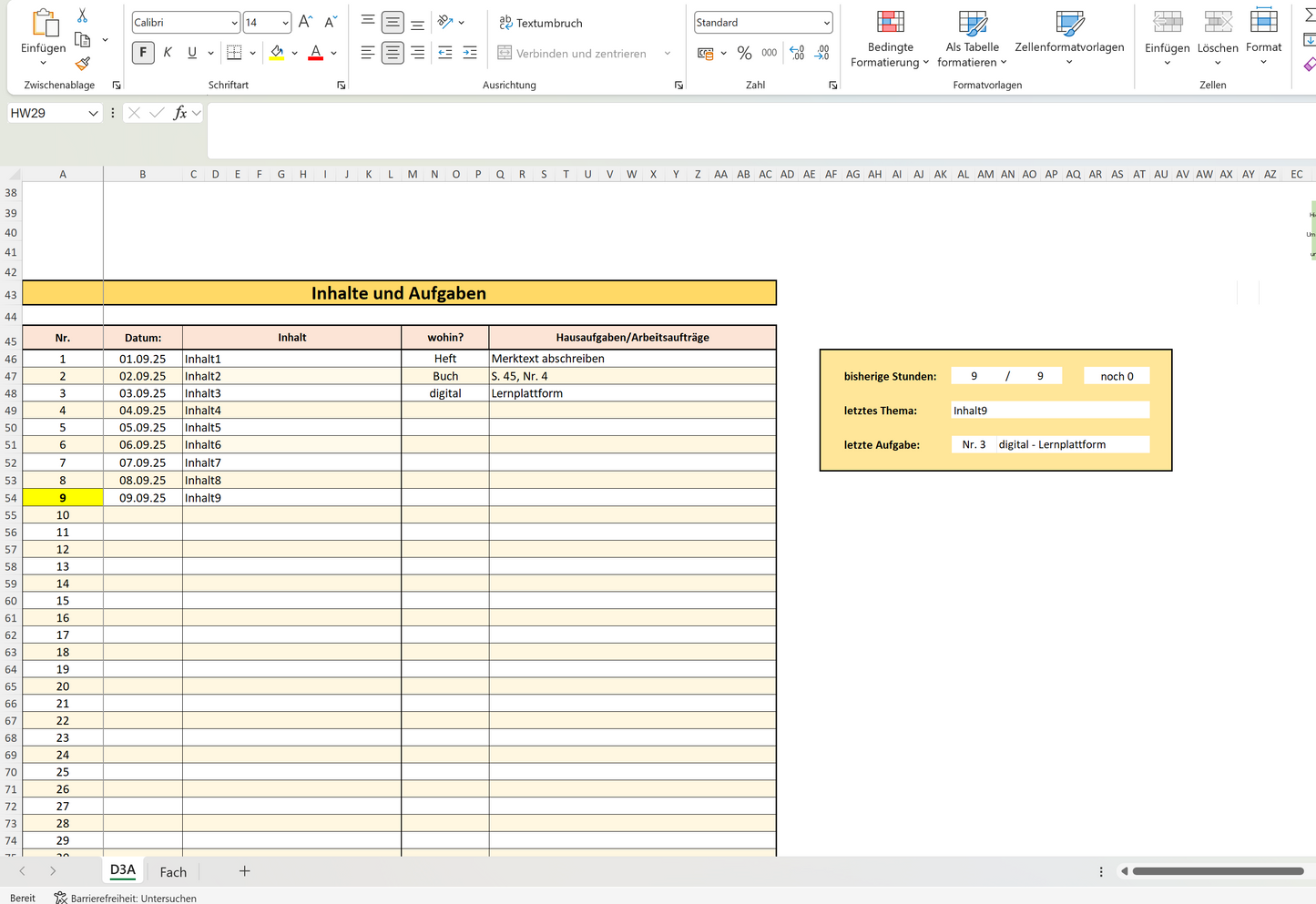 Notenberechnung leicht gemacht Excel-Datei 5 Noten (Ö-Version)