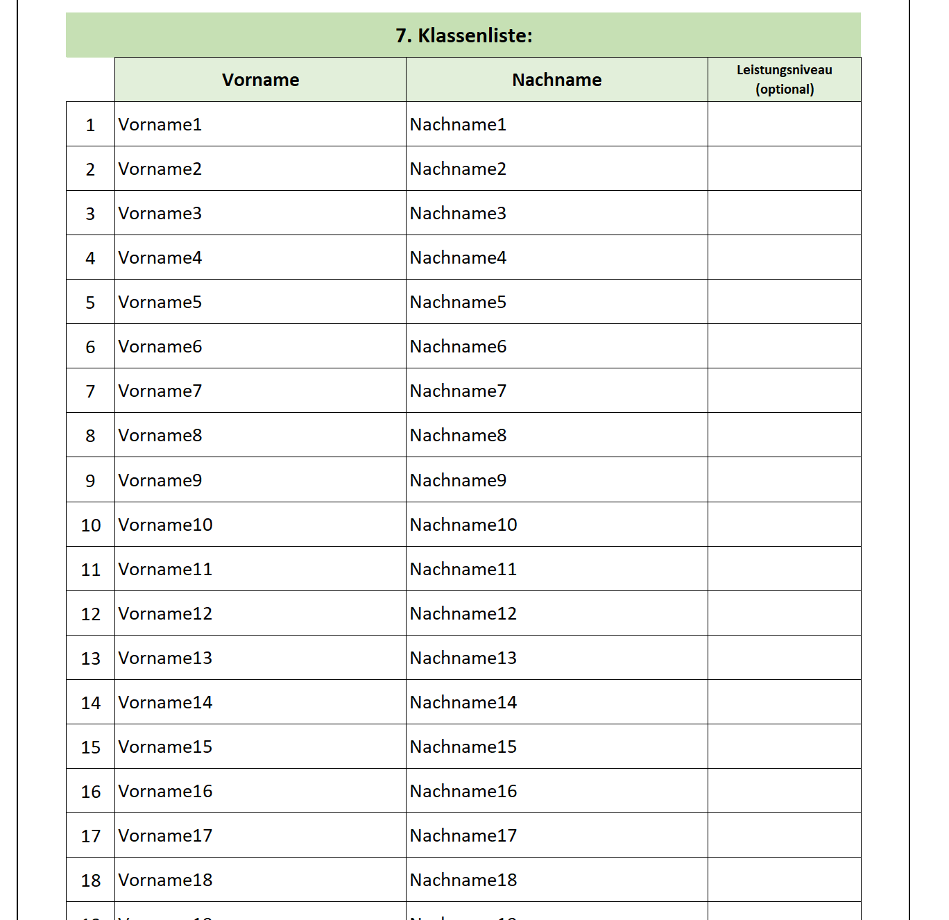 Digitale Notenverwaltung für Lehrkräfte mit Excel – Deutschland-Version