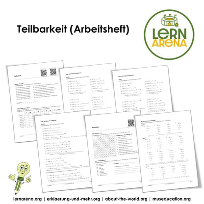 Teilbarkeit Arbeitsheft (20 Seiten) | Teilbarkeitsregeln, Primzahlen, ggT &amp; kgV | PDF – Titelbild