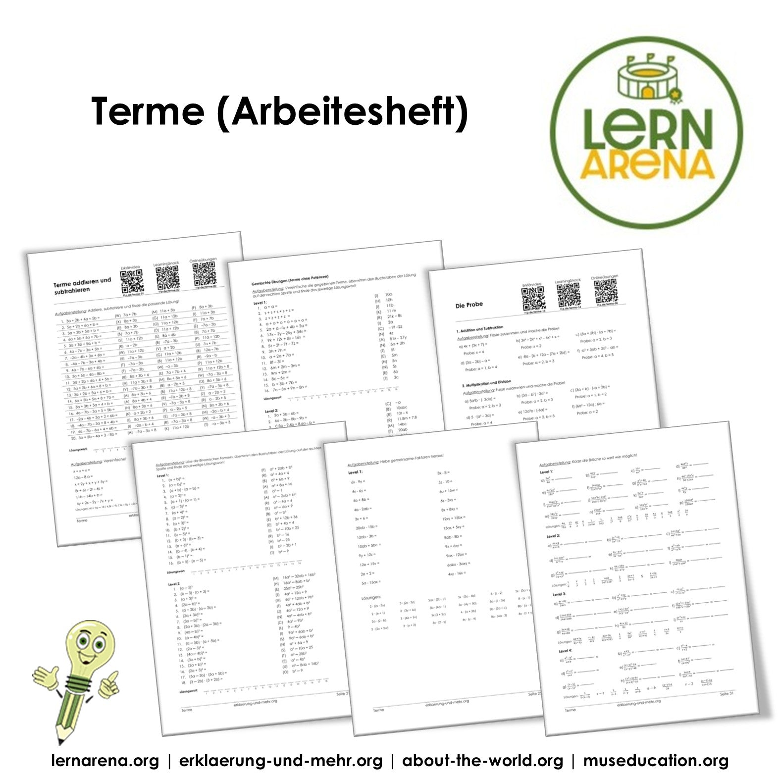 Terme & Bruchterme | Arbeitsheft (72 Seiten inkl. Lösungen) – Titelbild