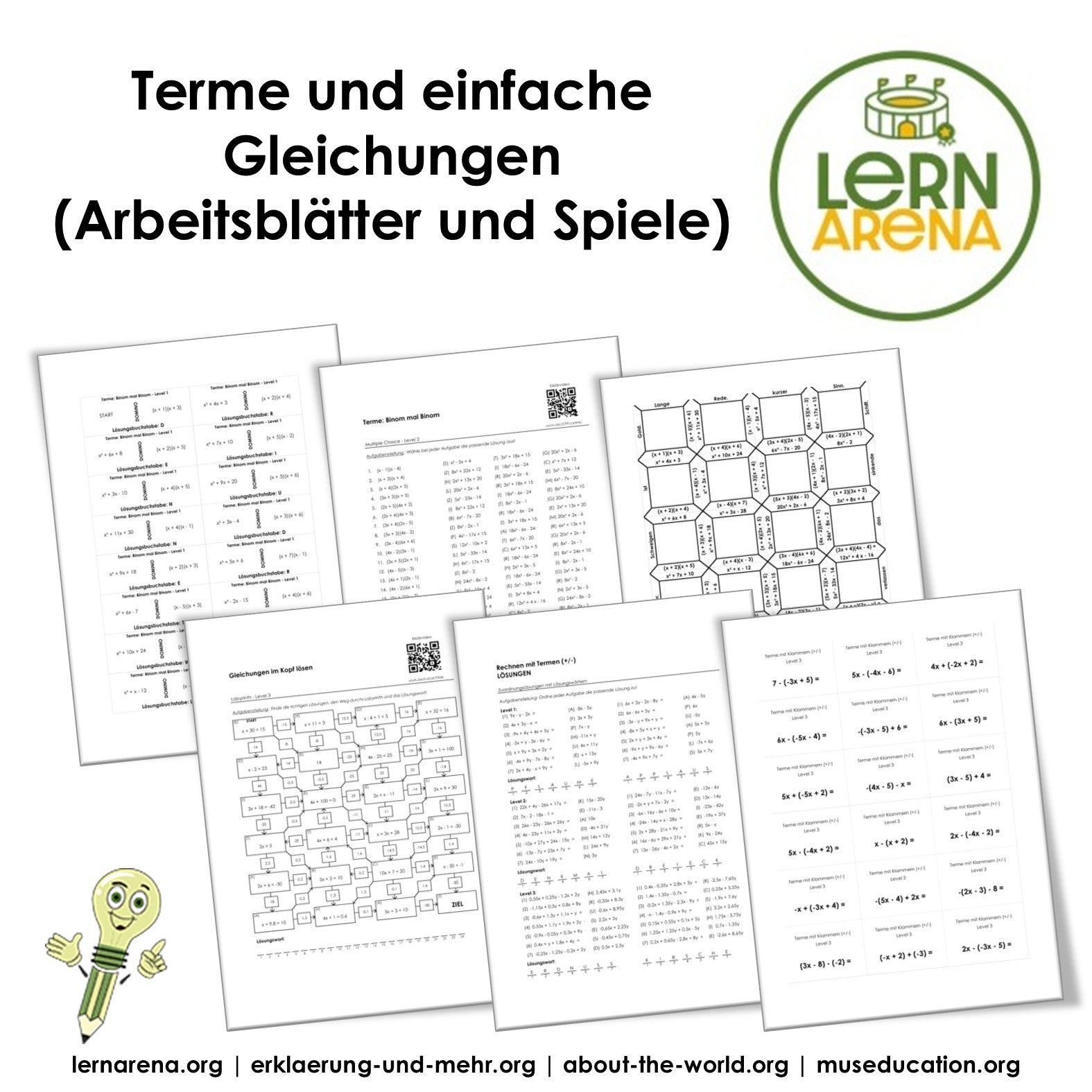 Terme & einfache Gleichungen | Arbeitsheft (161 Seiten inkl. Lösungen) – Titelbild