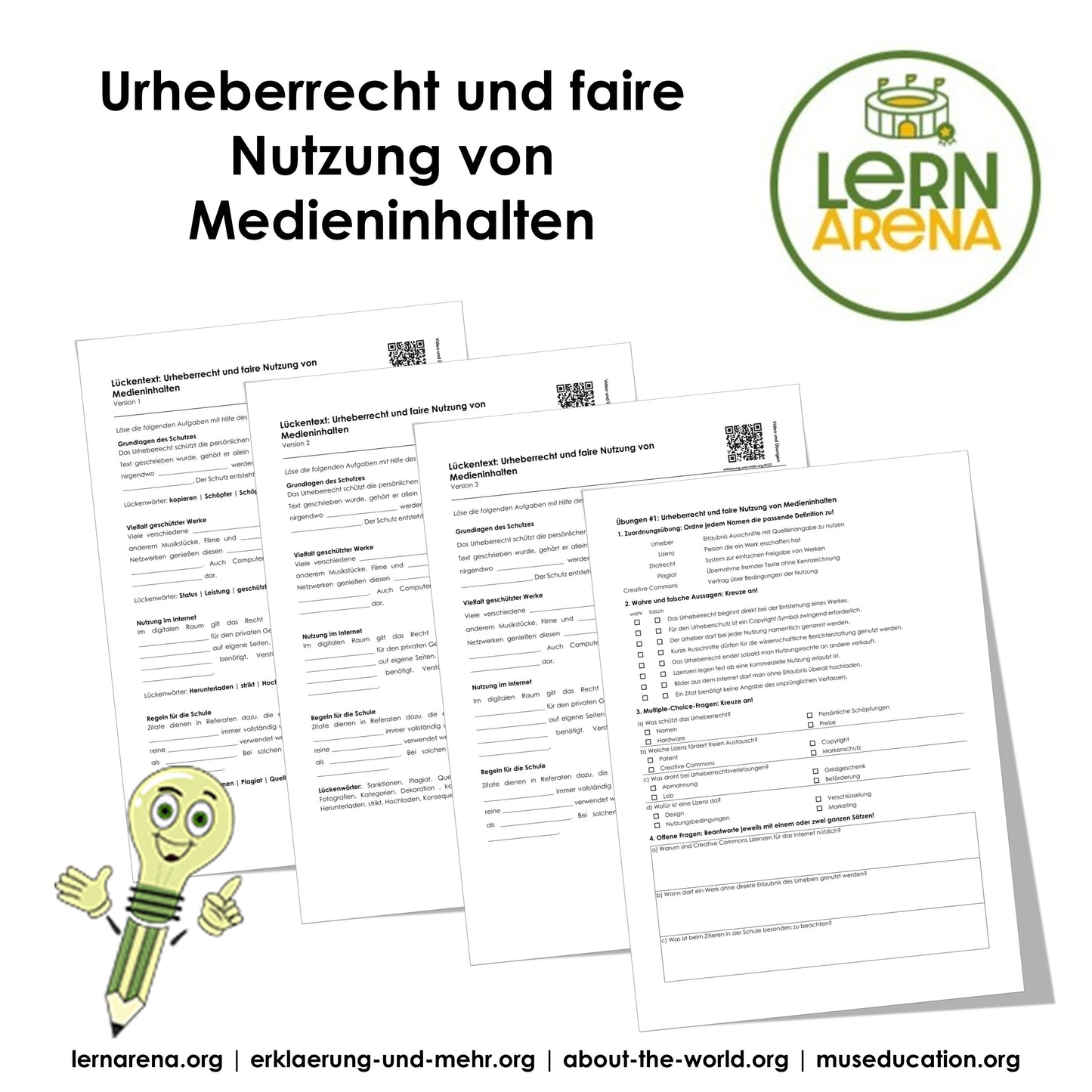 Urheberrecht und faire Nutzung von Medieninhalten Arbeitsheft (10 Seiten) | Videoarbeit + Übungen | inkl. Lösu