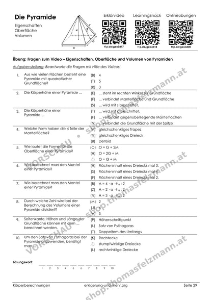 Körperberechnungen | Arbeitsheft (80 Seiten inkl. Lösungen)