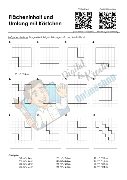 Rechteck und Quadrat | Arbeitsheft (163 Seiten inkl. Lösungen)
