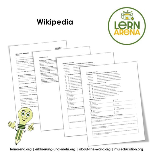 Wikipedia Arbeitsheft, 10 Seiten, mit 3 Lückentexten, Übungen und Lösungen