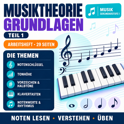Musiktheorie Grundlagen – Teil 1 – 29-seitiges Arbeitsheft (PDF)