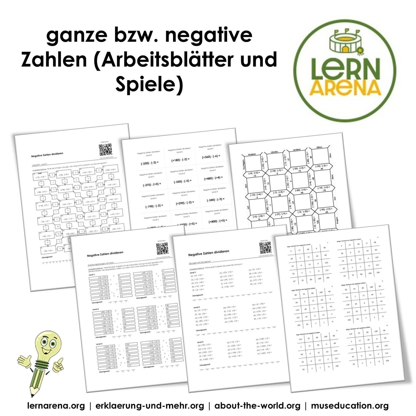 Ganze & negative Zahlen | Arbeitsheft (262 Seiten inkl. Lösungen) – Titelbild
