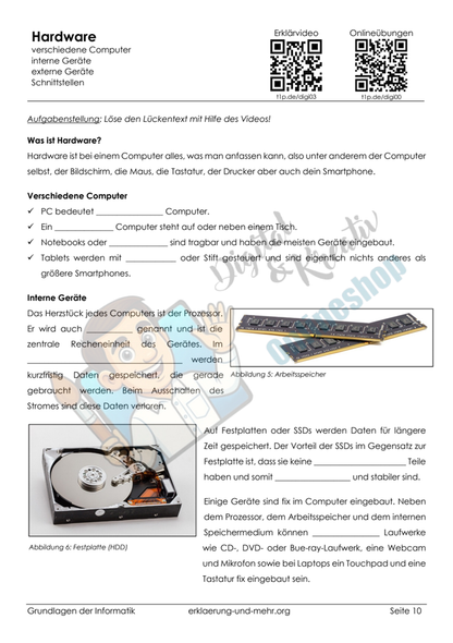 Computer-Grundlagen – 6 Unterrichtsmaterialien im Bundle