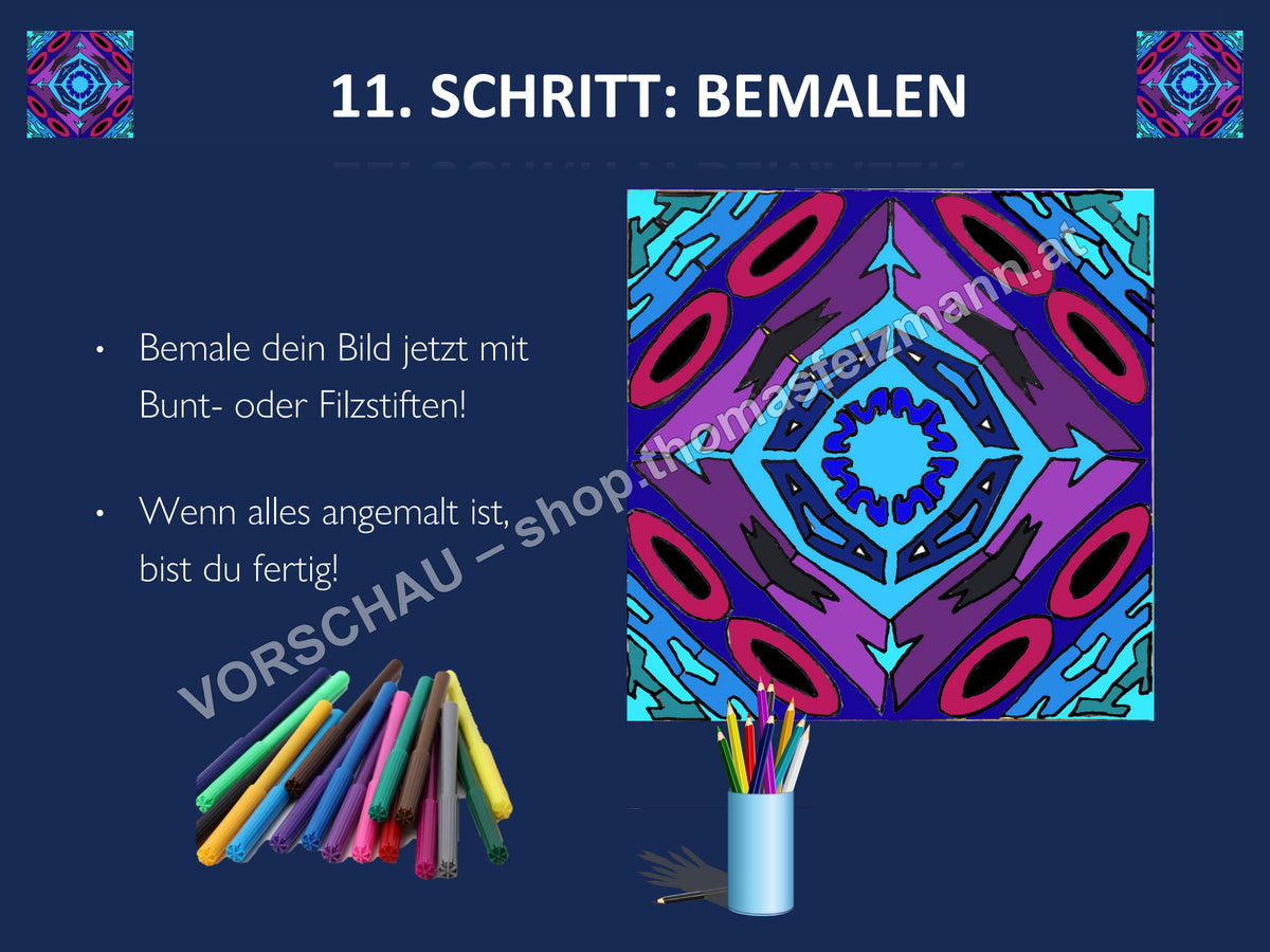 Mein Name als Kaleidoskop – Kunstprojekt zu Symmetrie & Schriftgestaltung | 16 Seiten PDF
