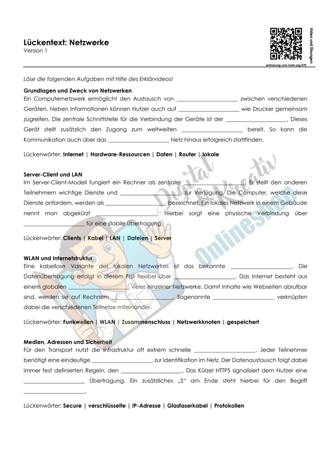 Internet & Netzwerke – 6 Unterrichtsmaterialien im Bundle