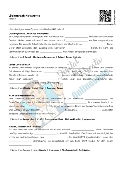 Internet & Netzwerke – 6 Unterrichtsmaterialien im Bundle