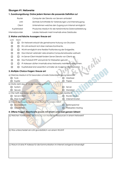 Internet & Netzwerke – 6 Unterrichtsmaterialien im Bundle