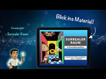 Kunstprojekt: Surrealer Raum (23 Folien) | Schritt-für-Schritt-Anleitung | PowerPoint + PDF