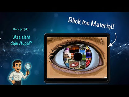 Kunstprojekt „Was sieht dein Auge?“ (13 Seiten) | Deckfarben + Collage | PDF + PP + A3 Vorlage
