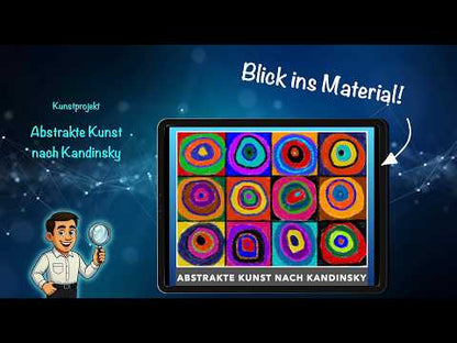 Abstrakte Kunst nach Kandinsky, 14-seitige Schritt-für-Schritt-Anleitung (PowerPoint + PDF)