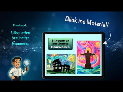 Silhouetten berühmter Bauwerke – Kunstprojekt (17-seitige Anleitung + 15-seitige Vorlagen)