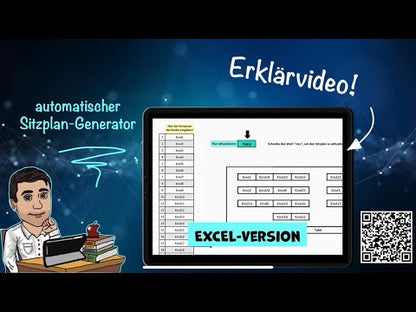 Sitzplan Generator für die Klasse | Excel Vorlage für 20, 22 oder 24 Schüler*innen