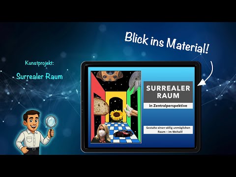 Surrealer Raum Video-Tutorial – Anleitung zur Erstellung surrealistischer Collagen mit Buntstift- und Filzstifttechnik