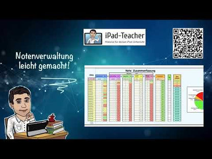 Notenverwaltung mit Numbers – digitale Notenübersicht für iPad (5 Noten)