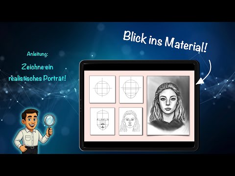 Blick ins Material Video Porträt zeichnen
