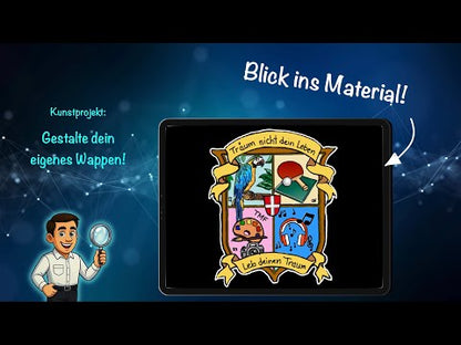 Kunstprojekt „Mein eigenes Wappen“ – Schritt-für-Schritt-Anleitung zur Symbolgestaltung (19 Seiten + 3 Vorlagen)