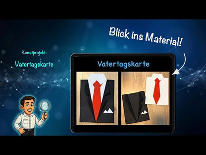 Vatertagskarte basteln | Anzug mit Hemd und Krawatte | PowerPoint + PDF