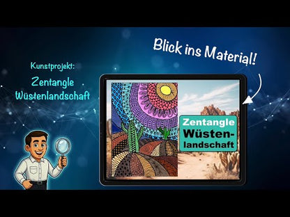 Kunstprojekt „Zentangle Wüstenlandschaft“ – Muster zeichnen & Landschaft gestalten Schritt für Schritt (17 Seiten)