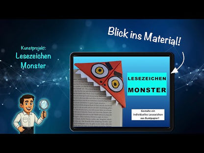 Lesezeichen-Monster – Faltanleitung als PDF (17 Seiten)