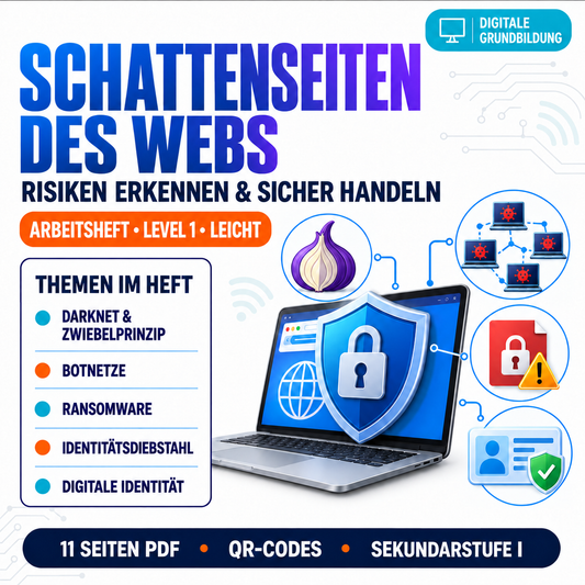 Schattenseiten des Webs Arbeitsheft Level 1 leicht | 11 Seiten | PDF